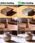 Comparison of before and after using Pro Grade Sanding Drums Kit For Rotary Tool With One Eighth Inch Shank 25 Pcs 240 320 400 600 800 Grits
