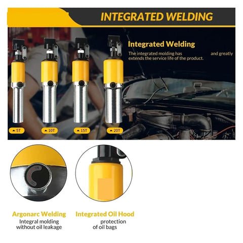 Auto Shop Essential 5 Ton Mini Hydraulic Gear Puller Kit With Rock Solid Three Prong Jaw Design showcases hydraulic pullers with integrated welding features.