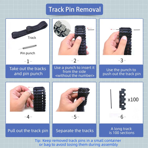 Adjustable Robot Tank Track Kit With Drive Gears And Pin Removal Tool for DIY RC Cars, Robotics Builds guide