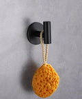 Heavy Duty Adhesive 304 Stainless Steel Robe Hooks Two Pack Matte Black Brushed Finish with sponge hanging