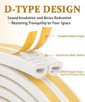 32 Foot Self Adhesive Foam Weather Stripping For Doors And Windows D Shape Draft Stopper Tape shows D-type design with adhesive.