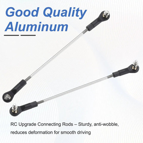 Adjustable RC Car Turnbuckles Camber Link Set 129-139mm Turnbuckle Rod Steering Servo Linkage With M3 Ball Head Rod Ends For Durable Aluminum RC Replacement Parts Built Tough And Crash Resistant aluminum RC camber links shown