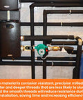 Two Pack One Quarter Inch NPT Brass Air Compressor Drain Valve installed in piping system
