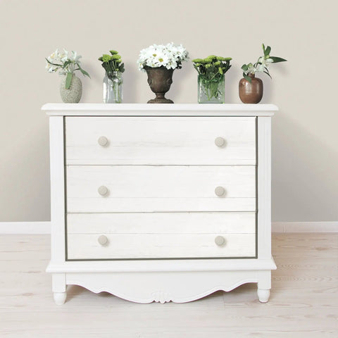 White dresser in bedroom with Reclaimed Shiplap Peel And Stick Wallpaper White Removable Self Adhesive Wall Covering For Bedrooms