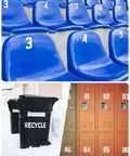 Reflective Mailbox Numbers And Letters Stickers used on stadium seats, recycle bin, and lockers; enhanced visibility options.