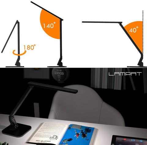 Super Handy Dimmable Led Desk Lamp With Four Lighting Modes For Reading Studying Relaxation And Bedtime in use on desk