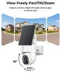 Wireless Outdoor Security Camera Kit With 5G And 2.4G WiFi No Monthly Fees showing camera on house corner.
