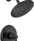 Dartmoor Matte Black Shower System With Eco-Performance Rainshower Head, Shower-Only Kit Requiring Posi-Temp Valve, modern black finish