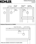 Kohler Jacquard Ring Pull In Black Finish Durable Metal Cabinet Drawer Pull K 99685 HF3 hardware placement guide diagram.