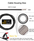 Rugged 4mm Lined Shift Cable Housing Kit For Mountain And Road Bikes, 3 Meters, Durable Rubber Exterior With Inner PVC Lubricated Tube