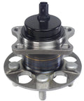Front view of Rear Wheel Bearing And Hub Assembly With Five Lugs And ABS For 2010 2015 Prius Models Including 2012 2015 Prius Plug In Wheel Hub Replacement Not For Prius C Or Prius V Keeps It Quiet On The Road And Delivers A Smooth Durable Ride.