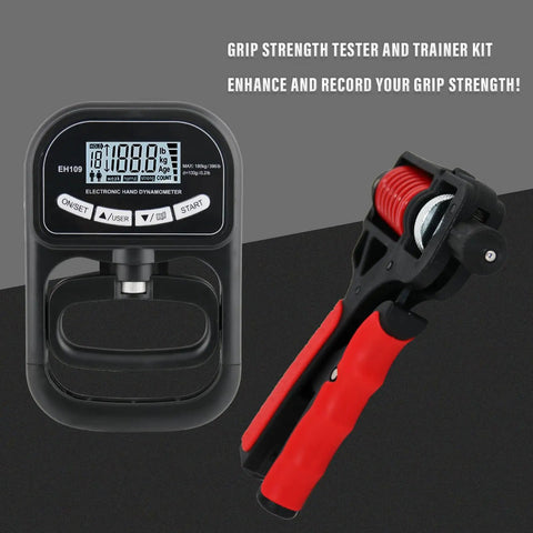 Grip Strength Tester And Training Kit With Electronic Hand Dynamometer Up To 400 Lbs 180 Kg Adjustable Resistance