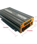 Certified Bad Boy Heavy Duty 2000W Power Inverter 12V Dc To 120V Ac Converter with LED display and 3 AC outlets.