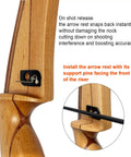 4 Pack Magnetic Arrow Rest For Recurve Bow Adhesive Back Archery Accessory Right Hand installed on a wooden bow riser