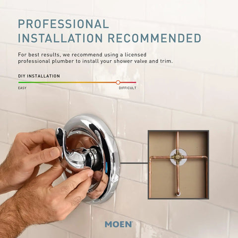Person installing Idora Single Handle Posi Temp Tub And Shower Faucet With Valve Included Chrome Finish Pressure Balancing System