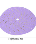 6 inch purple ceramic sanding disc with hook loop backing for fast cutting and longer life in wood and metal projects.