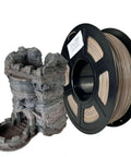 Rock Stone Colored PLA Filament 1.75mm Multi Color 1kg Spool For Ender 3 And CR 10 with textured 3D printed castle model