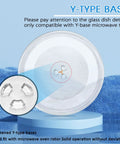12 Inch Microwave Glass Plate Replacement For 1.5 And 1.7 Cu Ft Turntables With Y Shaped Hole And 3 Center Notches Fits W10337247 WPW10337247 W11367904 W11335034 W11291538 W11443145 And Other 12 Inch Models with Y-type base displayed