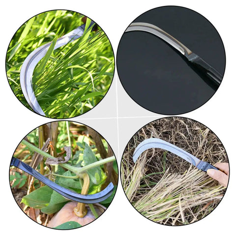 Two Pack Manganese Weeding Sickle Tool Set Durable Handheld Cutter for efficient harvesting and gardening with non-slip grip