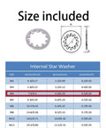 304 Stainless Steel Internal Tooth Star Lock Washers Kit 100 Pc Assortment M4 Heavy Duty Corrosion Resistant Circlip Snap Rings size chart
