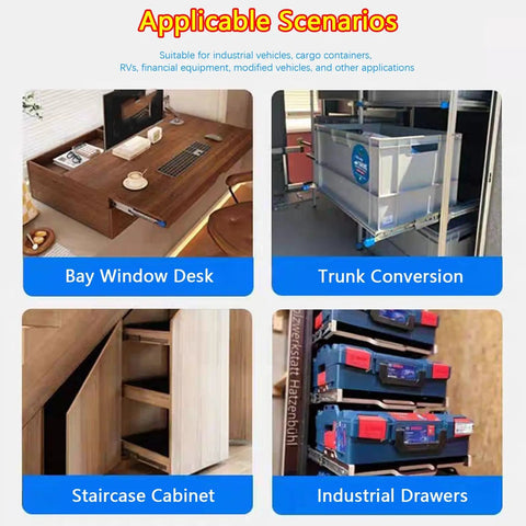 Heavy Duty Drawer Slides With Full Extension Ball Bearing Detachable Design For Various Uses