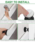 Installation steps for Magnetic RV Door Stopper Set 2 Pack Stainless Steel Door Catch No Drilling Wall Mount for camper trailers.