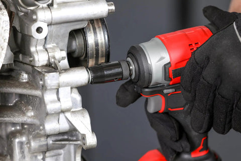 Low Profile Impact Socket Adapter Set For Tight Spots With 1/4 In F To 3/8 In M 3/8 In F To 1/2 In M 1/2 In F To 3/4 In M Heat Treated Chrome Vanadium Steel Knurled Grip For Enhanced Dexterity And Long Life