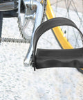 Non Slip Exercise Bike Pedals With Straps Half Inch Spindle, 12.7mm Spindle, Black, Adjustable Toe Straps For Indoor Stationary