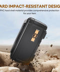 Odor Proof Stash Box With Grinder Tray, Waterproof Travel Storage Case for Men and Women, impact-resistant black design