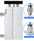 Pneumatic Air Cylinder 16mm Bore 25mm Stroke Beefy Aluminum Body Double Rod Double Acting with installation examples
