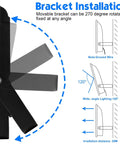 Bracket installation diagram for Outdoor Led Flood Light 200W With Bluetooth App Control showing 270-degree rotation.