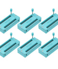 6 Pack Universal ZIF IC Test Socket 28 Pin 2.54mm Pitch DIP Socket For Microcontrollers Chips And Breadboards With Locking Clip