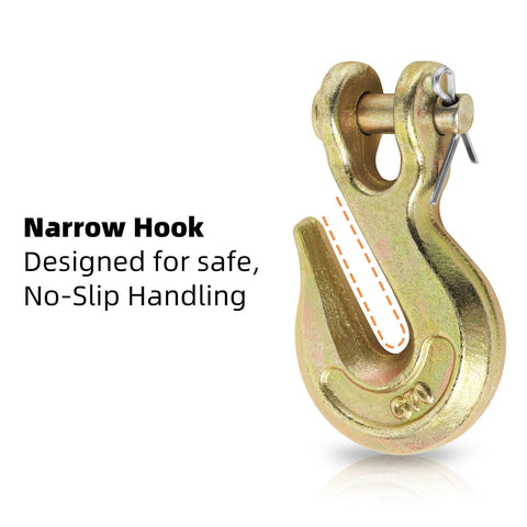 Tough As Nails 1/4 Inch Clevis Grab Hook For Rigging And Tow Pin Clevis Trailer Hook For Trucks And Flatbeds 3600 Lbs Working Load Limit