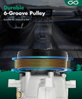 Heavy Duty Ac Air Conditioning Compressor With Clutch Assembly Fits Chevy S10 Gmc S15 And Luv Pickups 1990 2003 2.2L 2.5L with 6-groove pulley and serpentine belt.