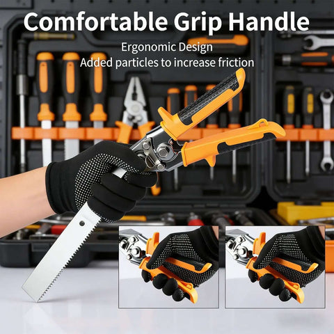 3 Inch Sheet Metal Hand Seamer Pro Grade Bending Tool with ergonomic TPR handle in a toolkit background