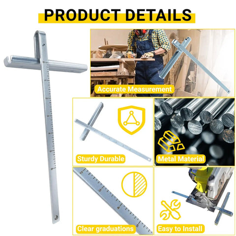 Top Shelf Circular Saw Rip Fence Replacement Guide 49 22 4146 metal measuring tool with clear graduations for precision cuts.