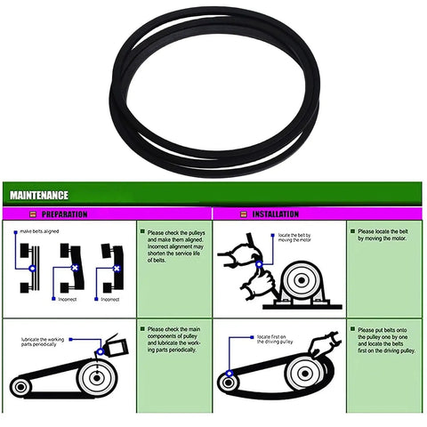 One Half Inch Wide By Fifty Eight Inch Drive Belt Replacement For Tillers And Mowers OEM Replacement 954 0434 754 0434 786533 786533X with installation guide