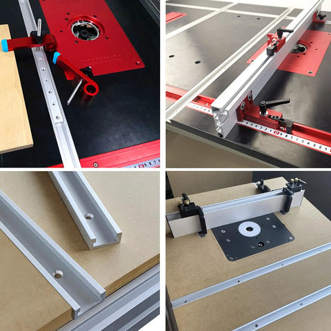 Double Cut 300mm T Track Set for Woodshop Jigs and Fixtures Aluminum Universal Rail with Predrilled Mounting Holes for Tables