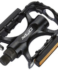 One Piece CNC Aluminum MTB Pedal With Boron Axle And Ball Bearings, 101mm By 67mm Platform, dual reflectors, black color