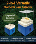 No Sweat Heavy Duty Dual Layer Portable Stained Glass Grinder With Four Size Diamond Bits And Smooth 4200 Rpm Motor featuring dual-layer design and auto water feed.