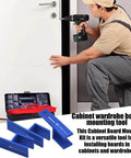 Person using wardrobe closing clips for cabinets and woodworking projects 18mm board clamp tools. Adjustable closing clips set shown.