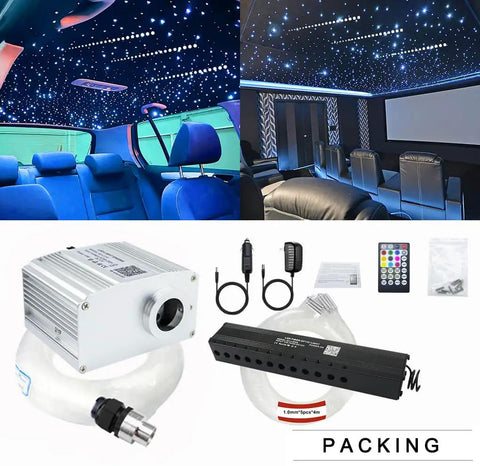 Lit Twinkle 10W RGBW Fiber Optic Starlight Lights With 450 Strands Meteor Shooting Star Effects Sound Activated 9.8Ft Length