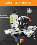 Beefy 220V Universal Tool Grinder Featuring A Snappy 0.55KW Motor With A Dead Straight 360 Degree Rotating Head and Linear Guide Table.