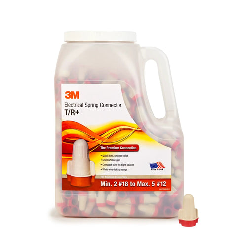 Performance Plus Wire Connectors T And R Jug Tan Red 22-8 AWG Copper with Flexible Steel Spring Grip in 750-pack