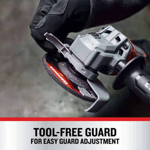 V20 Cordless 4-1/2 Inch Angle Grinder Bare Tool With Brushless Motor Up To 65 Percent More Power, tool-free guard adjustment