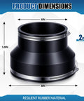2 Pack 8 Inch To 6 Inch Flexible Rubber Pipe Coupling Reducer With Stainless Steel Clamps For Cast Iron PVC Steel Plastic Lead Pipe Connector Easy Install For Home Plumbing Projects, 8x6in dimensions