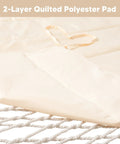 Close-up of a Two Person Outdoor Hammock Replacement Pad For Stand, Quilted Reversible Polyester Pad With Fiber Fill