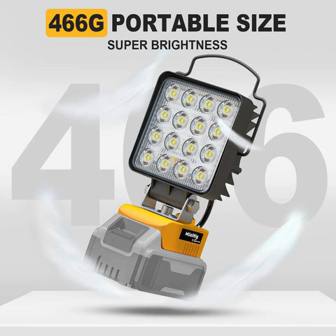 Cordless LED Work Light 11200 Lumens 112W Underhood Compatible With Dewalt 20V Battery USB Type C Charging Portable Garage Workshop Light Emergency Handyman Tool Gift For Men front view