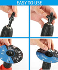 Drill To Grinder Conversion Kit With Angle Attachment Boss Grade Heavy Duty Steel Construction Includes Replacement Flange Nuts And Spanner Wrench Multi Function Attachment For Cutting Sanding And Grinding setup