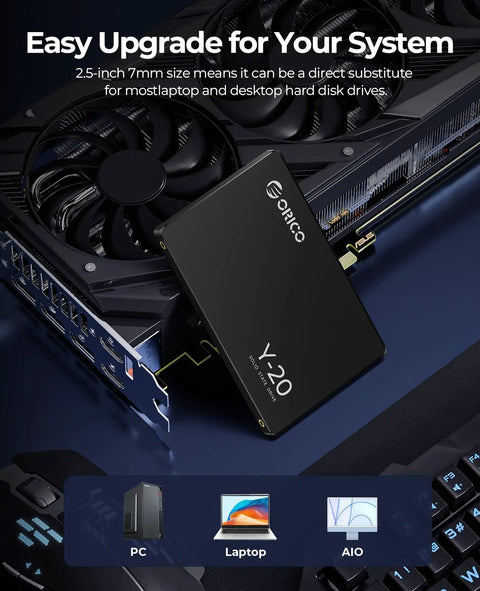 Y20 256GB SATA SSD 2.5 Inch Internal Solid State Drive With Up To 500MB/s Read Speed And SATA III 6Gbps For Desktop, Laptop, NAS, And DIY External Enclosures Snappy Upgrade